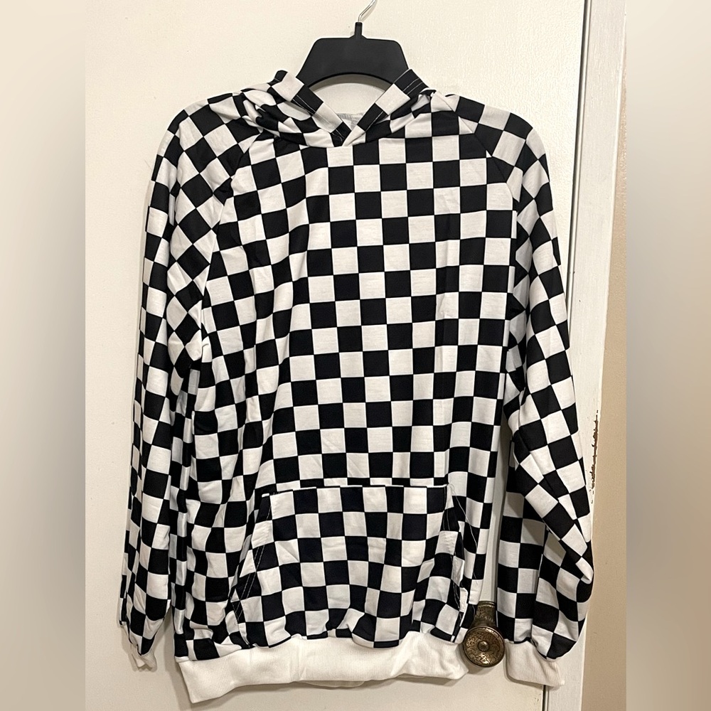 Black and white checkered hoodie